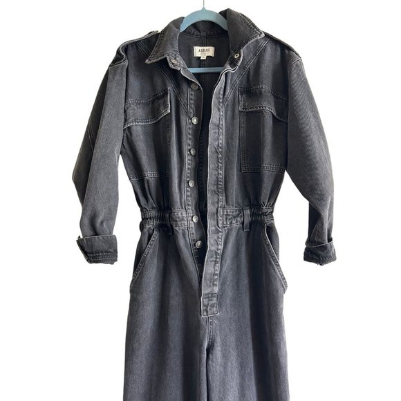 Agolde Vianka Denim Utility Button Up Jumpsuit Long Sleeve Size 6 Photogram - Picture 3 of 8